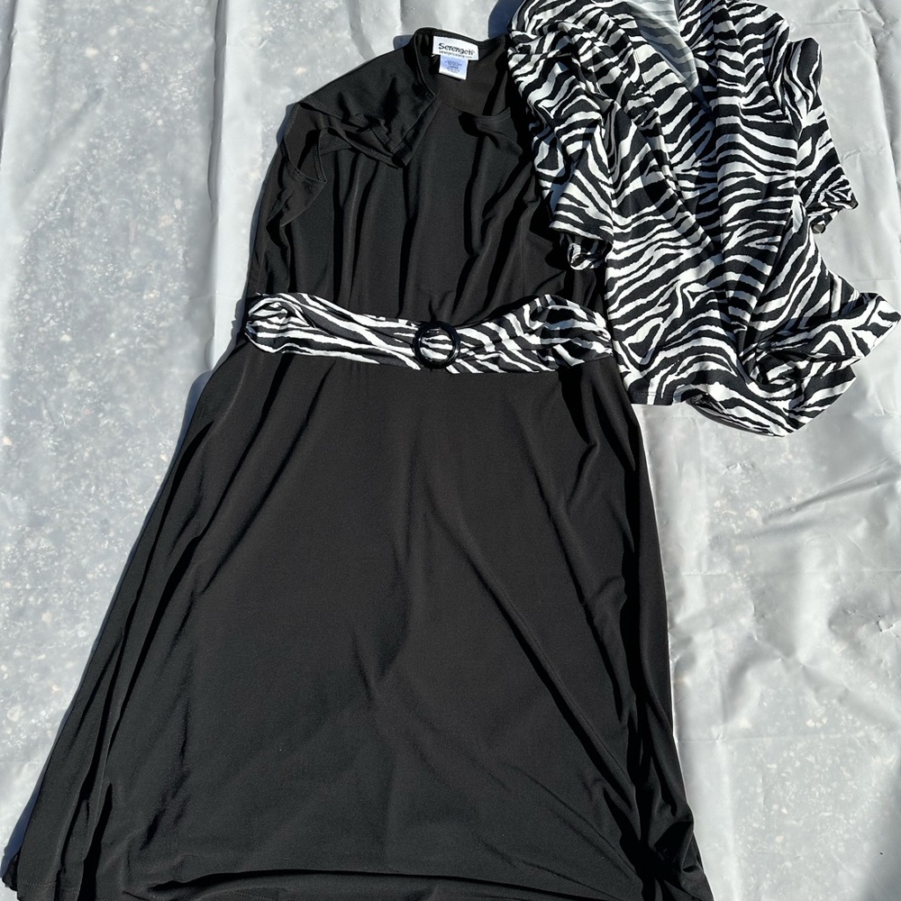 GUC Serengeti Black Dress with Zebra Print Details